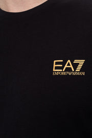 EA7 Emporio Armani SIMPLE GOLD LOGO T-SHIRT BLACK