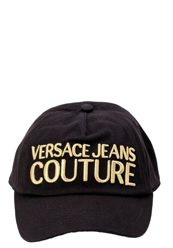 VERSACE JEANS COUTURE BASEBALL CAP BLACK AND GOLD