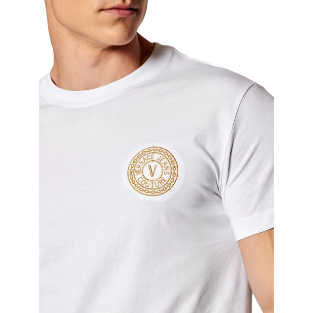 VERSACE JEANS COUTURE TSHIRT WHITE EMBOSSED LOGO