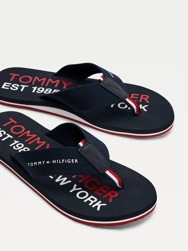 Tommy Hilfiger Corporate Toe Beach Sandal Navy