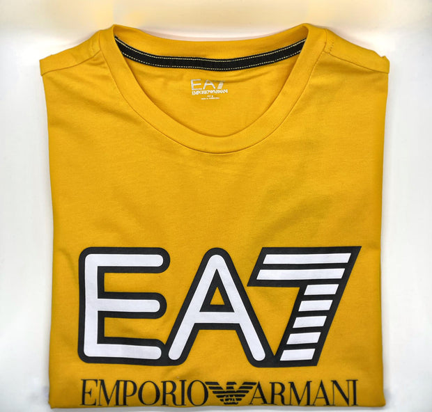 EA7 EMPORIO ARMANI YELLOW LOGO T-SHIRT