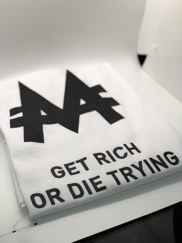 PUREWHITE GET RICH OR DIE TRYING WHITE T-SHIRT