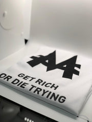 PUREWHITE GET RICH OR DIE TRYING WHITE T-SHIRT