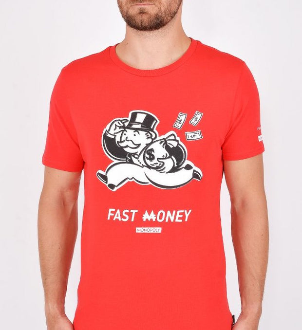 PUREWHITE MONOPOLY FAST MONEY T-SHIRT RED