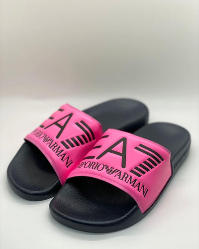 EA7 Emporio Armani Slides Black and Pink