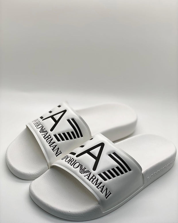 EA7 Emporio Armani Slides White and Black