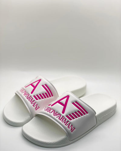 EA7 Emporio Armani Slides White and Pink