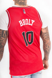 Sixth June Broly 10 Basketball Jersey Red