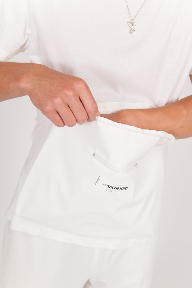 Sixth June Large Pocket Reflective T-Shirt White