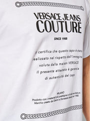 VERSACE JEANS COUTURE WHITE TSHIRT CERTIFIED BLACK PRINT