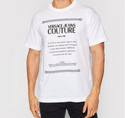 VERSACE JEANS COUTURE WHITE TSHIRT CERTIFIED BLACK PRINT