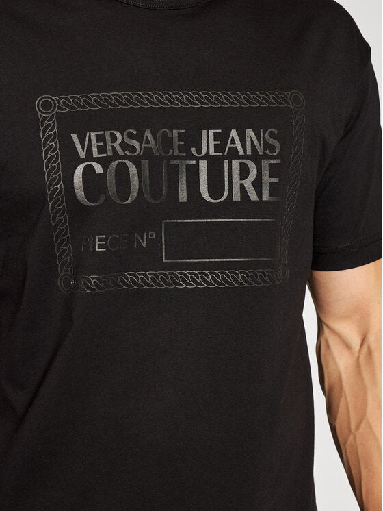VERSACE JEANS COUTURE BLACK TSHIRT NUMBER LOGO